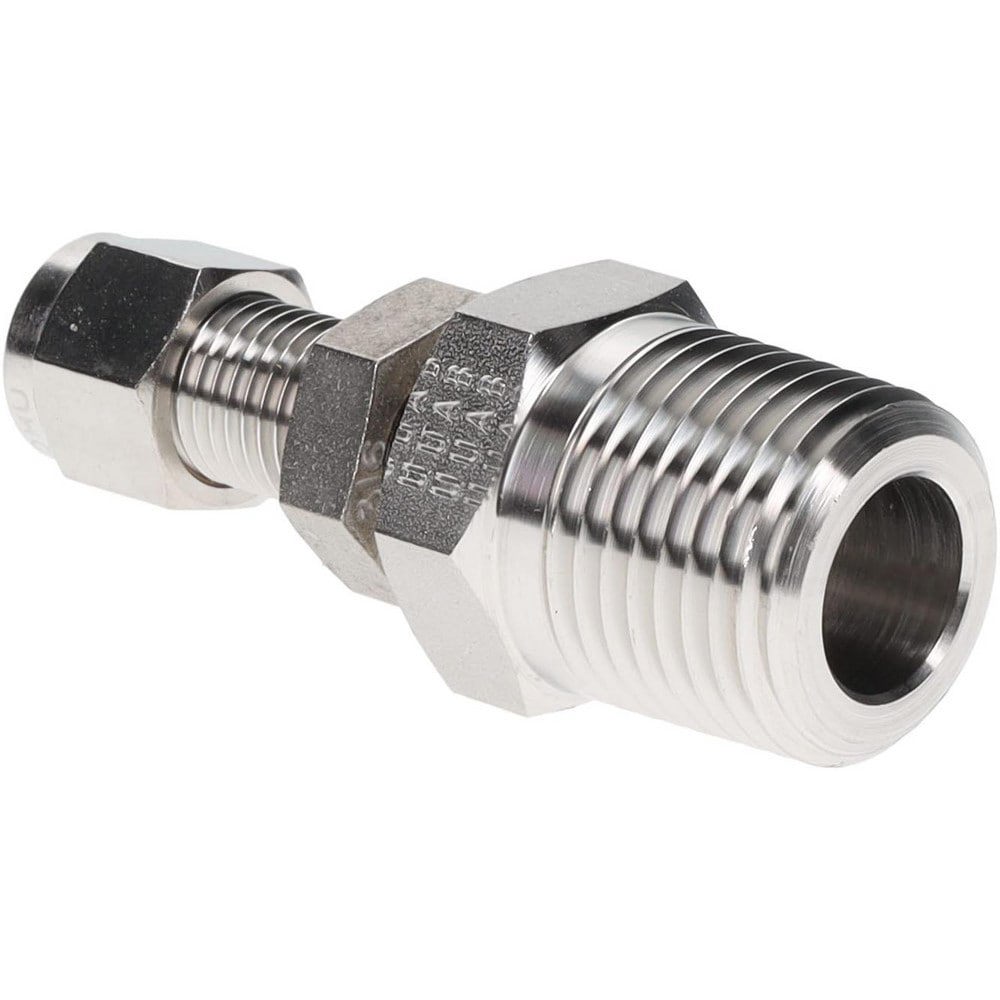 Compression Tube Bulkhead Connector: 1/2